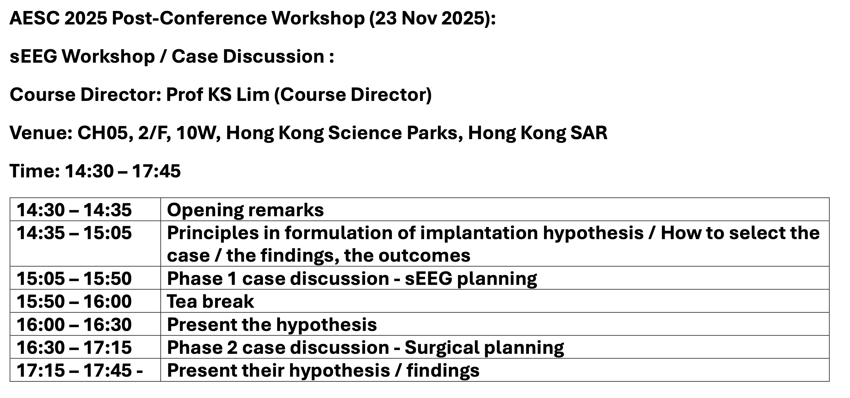 Post-Conference sEEG Workshop